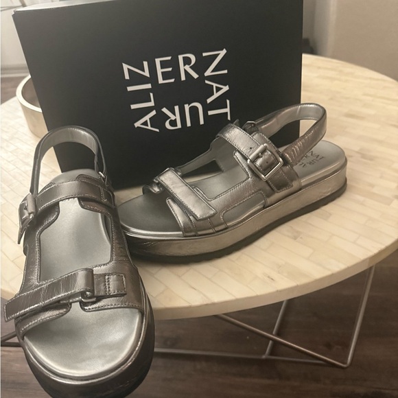 Naturalizer Metallic Pewter Sandals - Picture 2 of 7